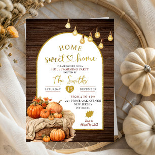 Invitation Accueil Sweet Home Rustic Citrouille Fête de récha