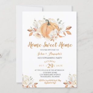 Invitation Accueil Sweet Home Rustic Citrouille House Fête du