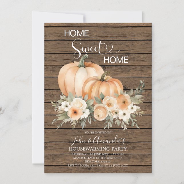 Invitation Accueil Sweet Home Rustic Wood Houseécher Party (Devant)