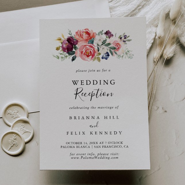 Invitation Accueil Tropical Coloré Été Floral Mariage (Créateur téléchargé)