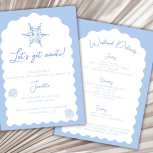 Invitation Acheter Nauti Blue Nautical Bachelorette Week-end
