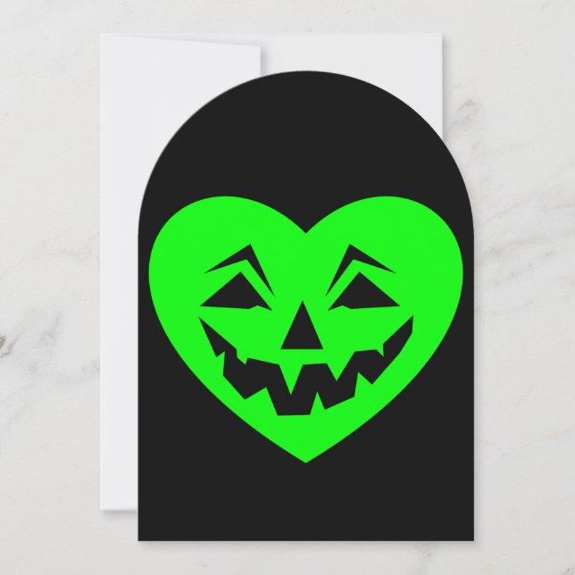 Invitation acide vert halloween coeur gothique valentine dépl (Devant)