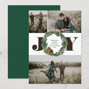 Invitation Acorn Wreath 3 Photo Christmas Holiday Appartement