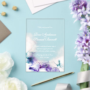 Invitation Acrylique Chic Encre Alcoolique pour Ma