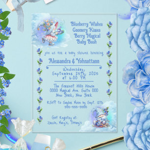 Invitation Acrylique Fête Prénatale Gnomes Myrtill