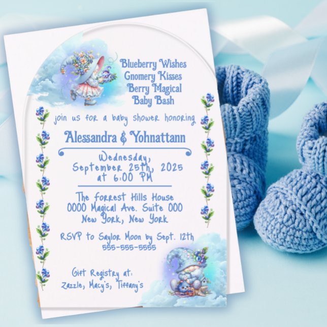 Invitation Acrylique Fête Prénatale Gnomes Myrtill (Créateur téléchargé)