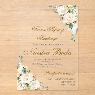 Invitation Acrylique Mariage Boho Espagnol