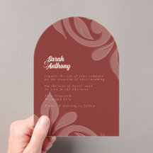 Invitation Acrylique Mariage classique Damask Gren