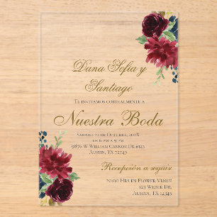 Invitation Acrylique Mariage de Bourgogne