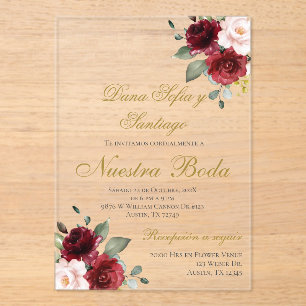 Invitation Acrylique Mariage de Bourgogne