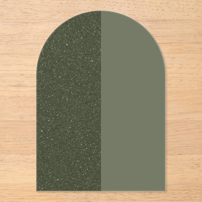 Invitation Acrylique Moss Green Arch personnalisée (Recto)