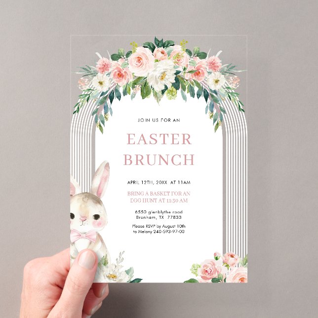 Invitation Acrylique pour le Brunch de Pâques (In situ (ordinateur de poche))