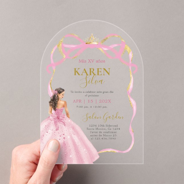 Invitation Acrylique pour Quinceanera (In situ (ordinateur de poche))