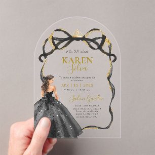 Invitation Acrylique pour Quinceanera