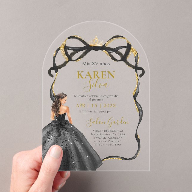Invitation Acrylique pour Quinceanera (In situ (ordinateur de poche))