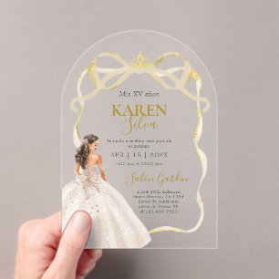 Invitation Acrylique pour Quinceanera