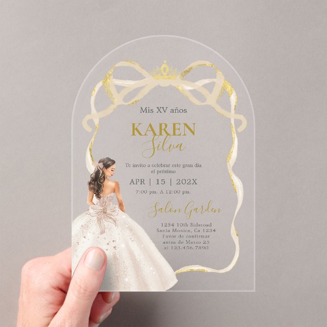 Invitation Acrylique pour Quinceanera (In situ (ordinateur de poche))