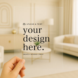 Invitation acrylique Votre design Téléchargez 5" x