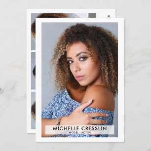 Invitation Acteur Modèle 5x7 Zed Comp Card 3 Photo Retour