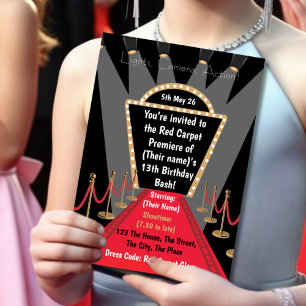 Invitation Action caméra légère Première vidéo fête d'anniver