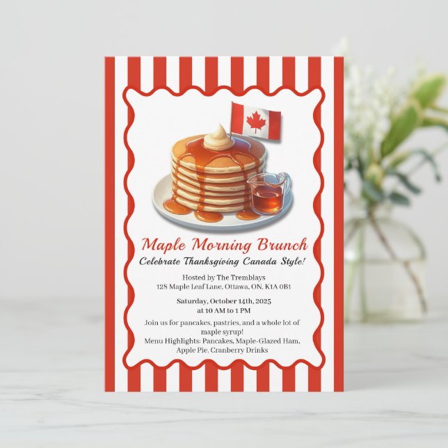 Invitation Action de grâce à la canadienne | Brunch du matin  (Debout devant)