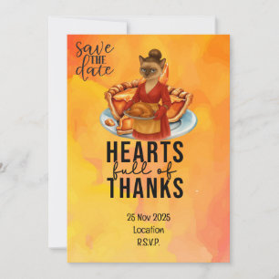 Invitation Action de grâce avec dinde pour les amoureux des c