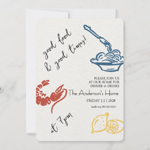 Invitation Action de grâce de bonne nourriture et bons moment