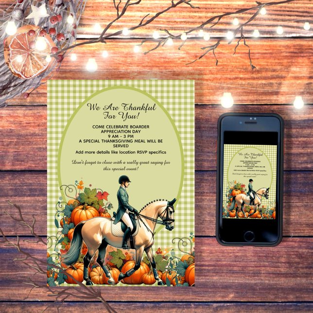 Invitation Action de grâce Équestre  (Enjoy this customizable Dressage Fall design!)