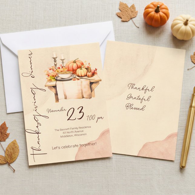 Invitation Action de grâce Friendsgiving Boho Rustique de cit (Créateur téléchargé)