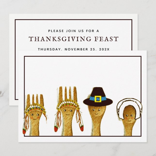 Invitation Action de grâces créative (Devant / Derrière)