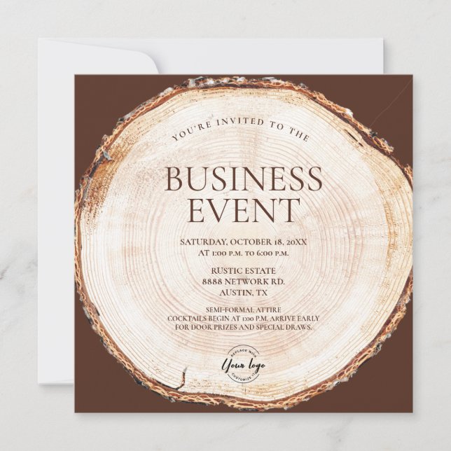 Invitation Activité corporative Rustic Woodland Custom (Devant)