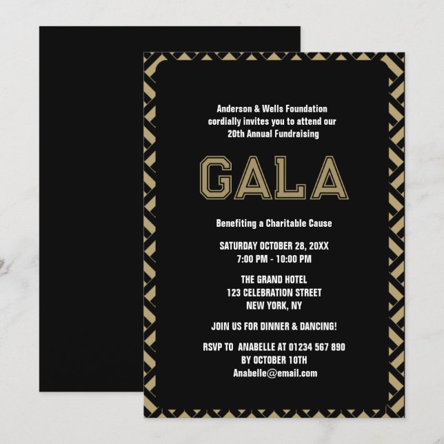Invitation Activité de collecte de fonds pour le gala officie (Devant / Derrière)