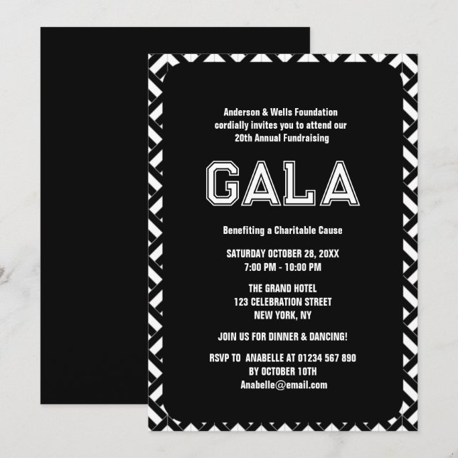 Invitation Activité de collecte de fonds pour le gala officie (Devant / Derrière)