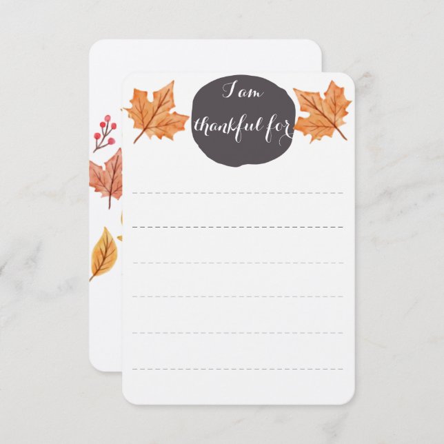 Invitation Activité de table familiale de Thanksgiving| Liste (Devant / Derrière)