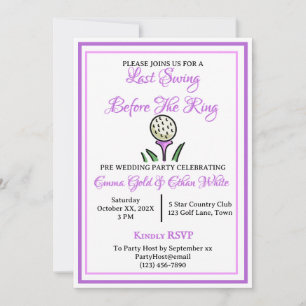 Invitation Activité mariage Week-end Golf Purple Lavender