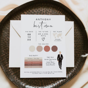Invitation ADELLA Edgy Modern EDITABLE Best Man Info Card
