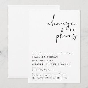 Invitation ADELLA Mariage Minimaliste Moderne Changement de P