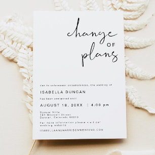 Invitation ADELLA Mariage Minimaliste Moderne Changement de P