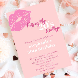 Invitation Adieu à mes 20 ans Blush Rose 30e Anniversaire