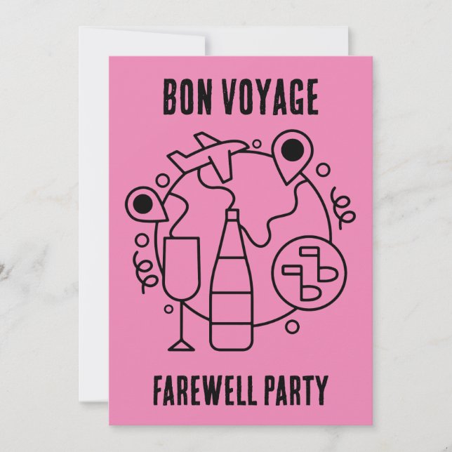 Invitation Adieu Bon Voyage (Devant)