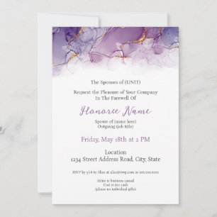 Invitation Adieu conjoint militaire violet numérique