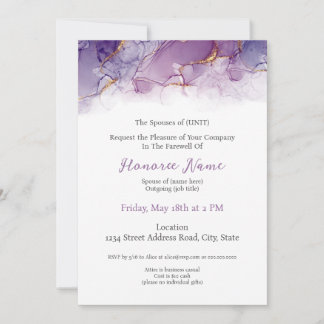 Invitation Adieu conjoint militaire violet numérique