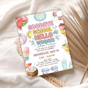 Invitation Adieu l'école, début de la fête d'été