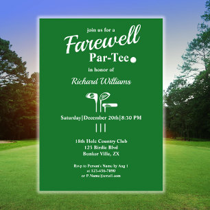 Invitation Adieu Retraite Golf Clubs Theme Par Tee