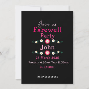 Invitation Adieu rose