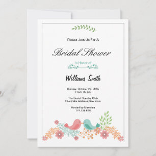 Invitation Admission de douche nuptiale aquarelle