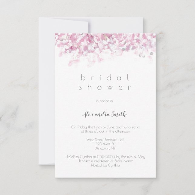 Invitation Admission de douche nuptiale en fleurs de cerise d (Devant)