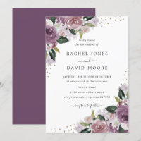Admission de mariage à l'aquarelle jaune violet or