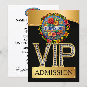 Invitation Admission VIP de bienvenue hispanique
