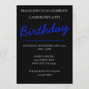 Invitation Ado Boy Men Man Birthday Party